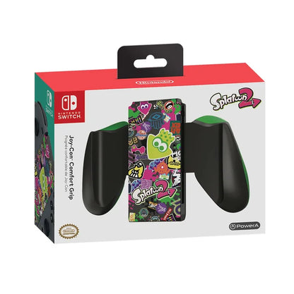 Official Splatoon 2 edition Joy-Con grip for Nintendo Switch, ergonomic controller accessory for comfortable gaming, themed with Splatoon 2 colors and design, compatible with all Nintendo Switch Joy-Con controllers