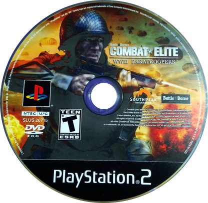 Combat Elite: WWII Paratroopers for PlayStation 2 with World War II themed tactical action and squad-based missions disc