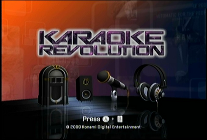 Karaoke Revolution title screen for Nintendo Wii (Wii) video game