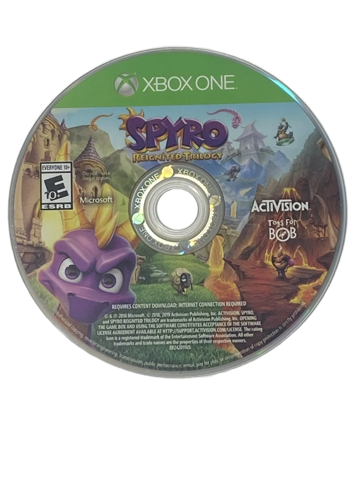 Spyro Reignited Trilogy Xbox One remastered collection featuring Spyro the Dragon, Spyro 2 Ripto's Rage, and Spyro Year of the Dragon with updated graphics, platforming adventure, and collectible gems, tested working, fast shipping disc art 