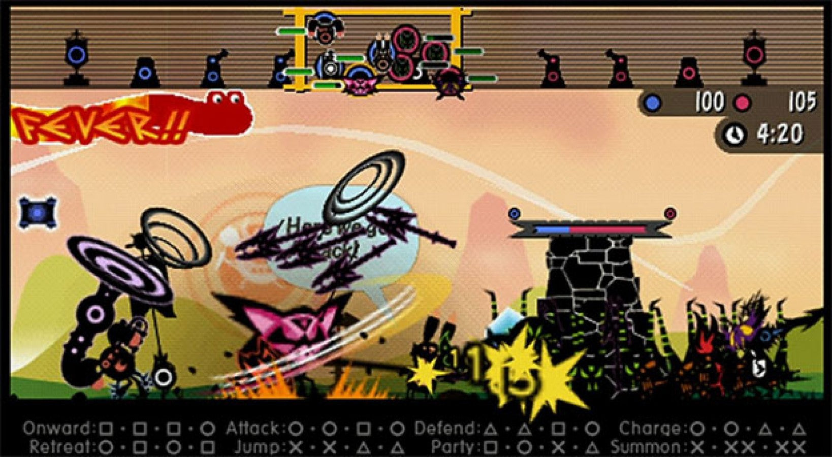 Patapon 3 gameplay for PlayStation Portable (PSP) rhythm-based action game