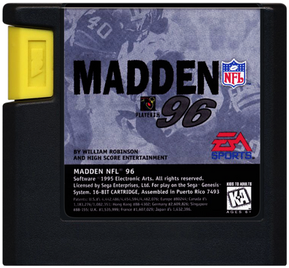 Madden NFL 96 cartridge for Sega Genesis (GEN) video game