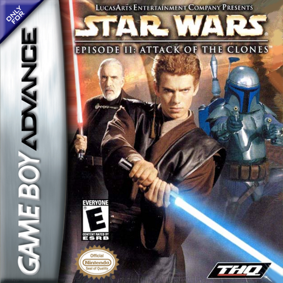 Star Wars Episode II: Attack of the Clones cover art for Game Boy Advance (GBA) video game