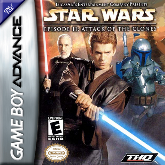 Star Wars Episode II: Attack of the Clones cover art for Game Boy Advance (GBA) video game