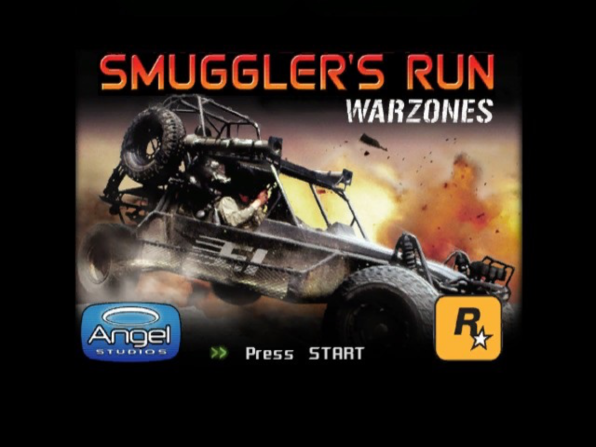 Smuggler's Run: Warzones start screen for Nintendo GameCube (GC) off-road racing action video game