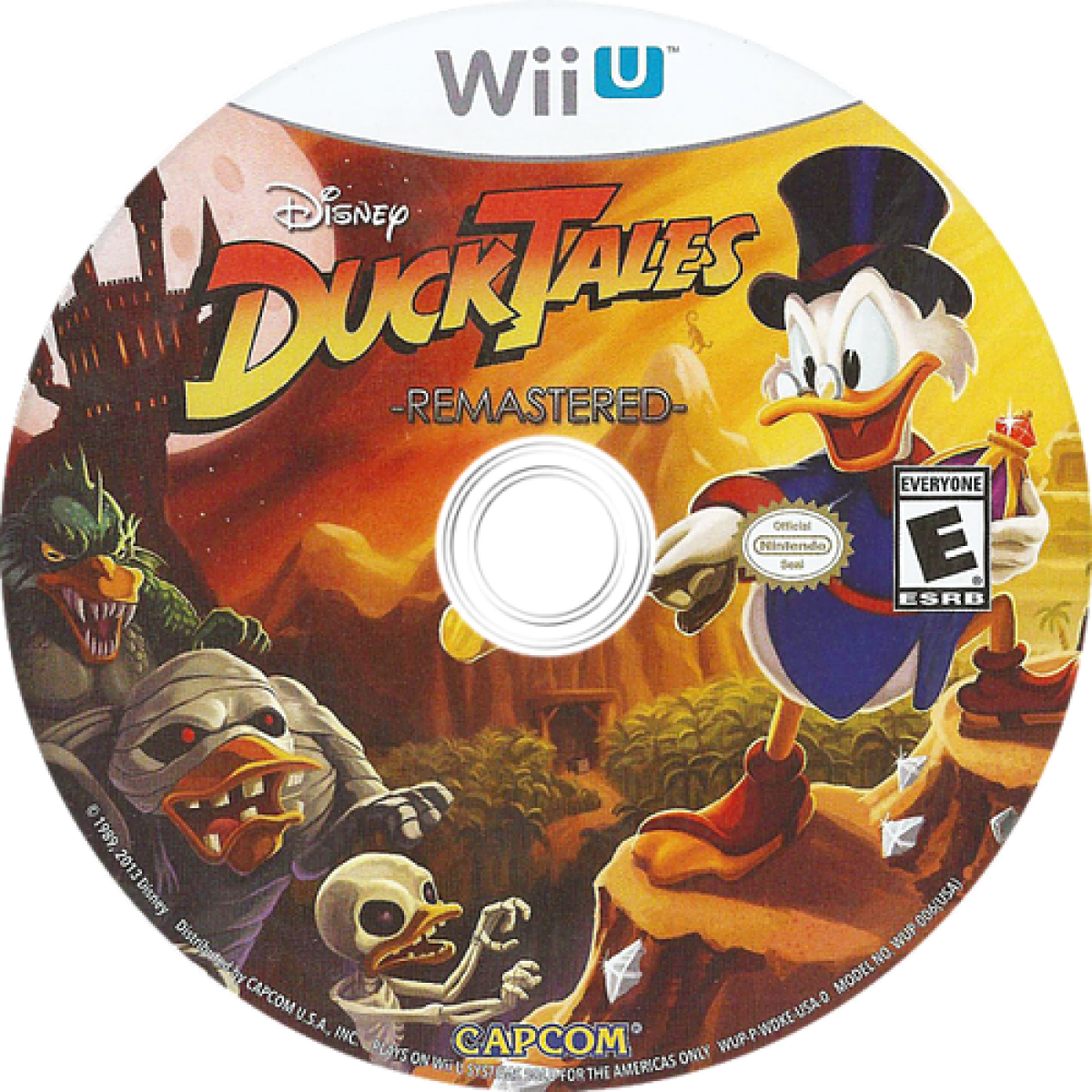 DuckTales Remastered Nintendo Wii U video game, action platformer, classic Disney adventure, HD remaster, retro-inspired gameplay disc