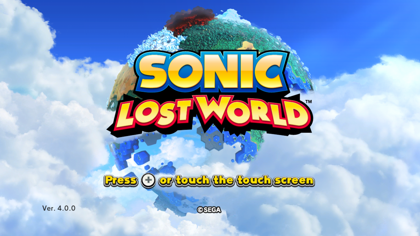 Sonic Lost World Nintendo Wii U 3D platformer video game parkour movement colorful worlds wisps Deadly Six villains Yoshi cameos co-op gameplay main menu title screen
