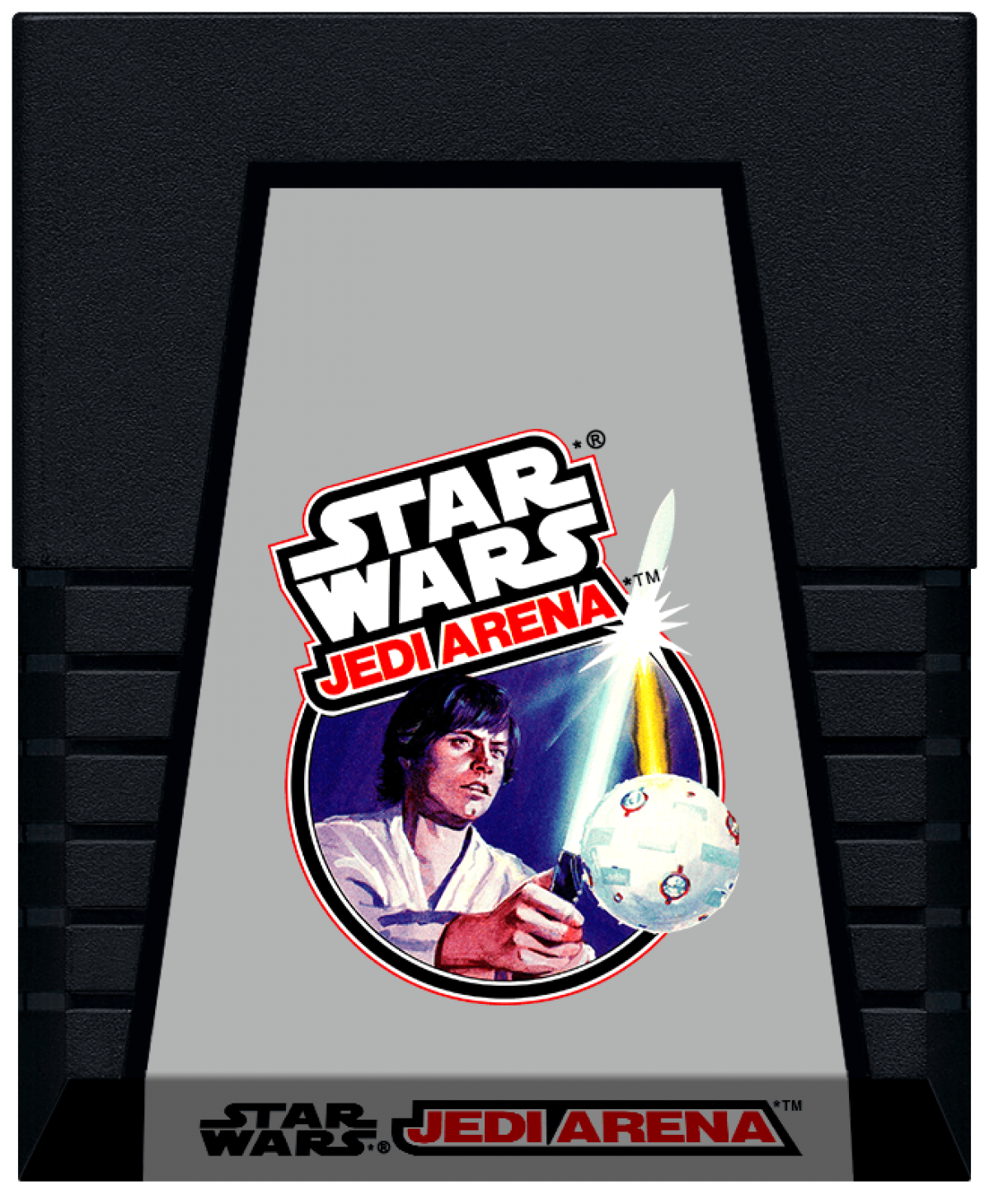 Star Wars Jedi Arena retro Atari 2600 video game featuring Star Wars space combat, lightsaber duels, multiplayer arcade battles and classic Atari gameplay - cartridge