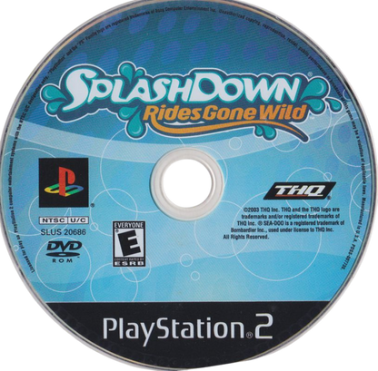 Splashdown: Rides Gone Wild – PlayStation 2 (PS2) video game disc, arcade water racing game.