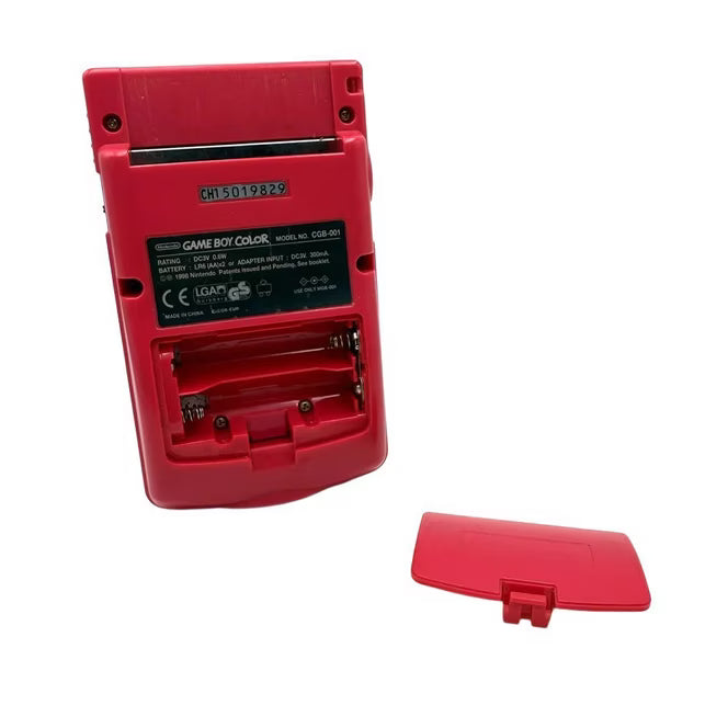 Berry Red Game Boy Color GBC Console handheld gaming system featuring vibrant berry red finish portable Nintendo gaming classic Game Boy Color hardware built-in controls cartridge game support colorful LCD display and collectible retro gaming appeal back of console