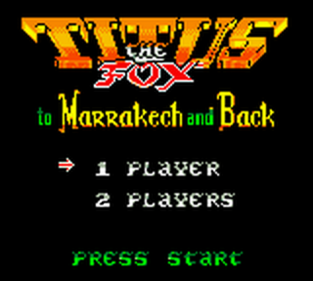 Titus the Fox start menu for Game Boy Color GBC video game