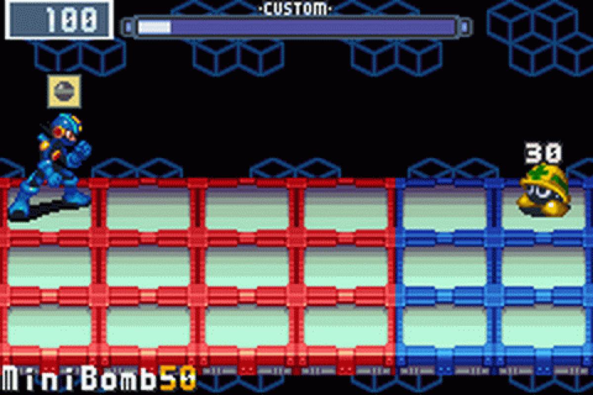 Mega Man Battle Network 3: White gameplay for Nintendo Game Boy Advance (GBA) adventure strategy video game.
