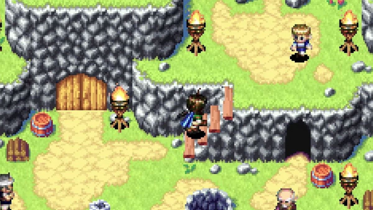 Golden Sun: The Lost Age [CIB] for Game Boy Advance (GBA) featuring an epic follow-up RPG where a new party wields Psynergy to explore expanded lands, solve intricate dungeon puzzles, and unleash powerful Djinn summons; continue the sweeping Golden Sun storyline with deeper customization and larger adventures in this complete-in-box classic gameplay screenshot