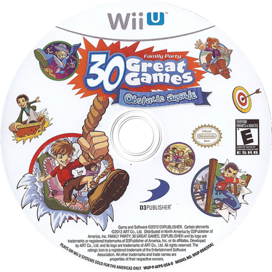 Family Party: 30 Great Games Obstacle Arcade disc art for Nintendo Wii U (WiiU) video game 