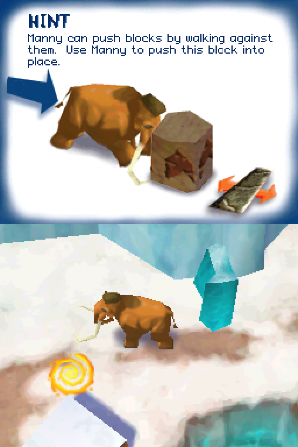 Ice Age 2 The Meltdown Nintendo DS video game, action platformer, movie tie-in adventure, family-friendly handheld console title gameplay screenshot