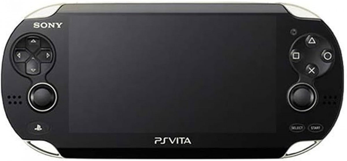 PlayStation Vita PS Vita 1000 Black handheld gaming console featuring OLED touchscreen display dual analog sticks front and rear cameras portable gaming with physical and digital titles scratch and scuff cosmetic condition Sony handheld entertainment collectible gaming appeal