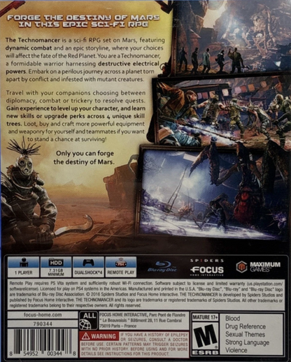 Technomancer – PlayStation 4 (PS4) video game back of case, action role-playing game