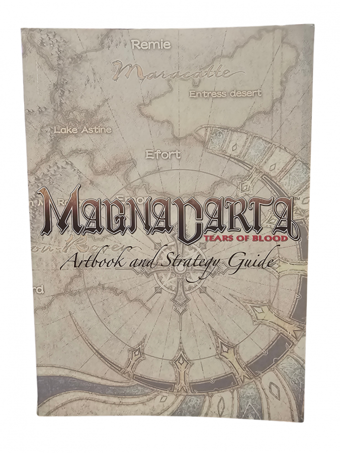 Magna Carta Tears of Blood PlayStation 2 PS2 role playing video game featuring fantasy adventure turn-based combat strategic battles character development magical abilities detailed environments challenging enemies story-driven gameplay and classic PlayStation 2 PS2 gaming collectible retro gaming appeal straegy guide
