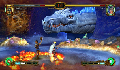 Tournament of Legends gameplay for Nintendo Wii (Wii) featuring mythological 3D arena battles with motion‑controlled weapons, magical attacks, and legendary warriors.
