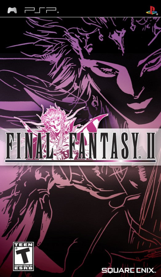 Final Fantasy II PSP inspired design featuring classic fantasy role playing adventure aesthetic legendary heroes epic world saving journey turn based combat memorable storytelling enhanced portable visuals iconic magic and character progression gameplay presentation cover art