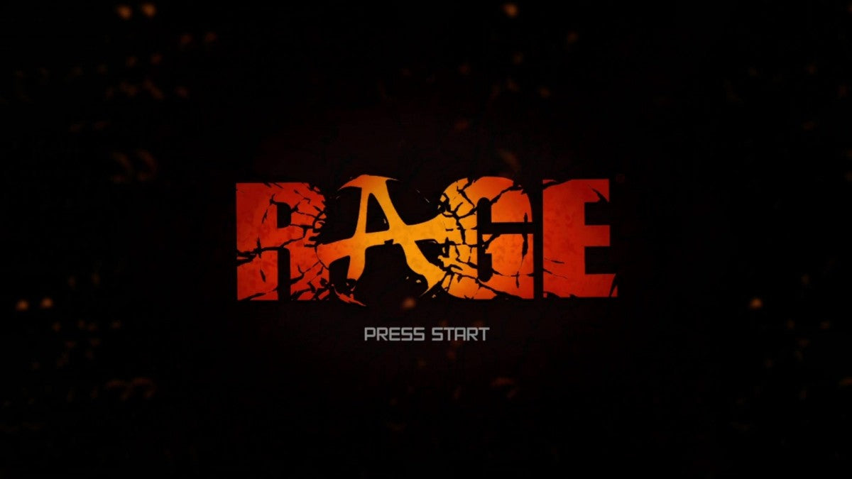 Rage: Anarchy Edition start screen for Xbox 360 (X360) post-apocalyptic first-person shooter video game