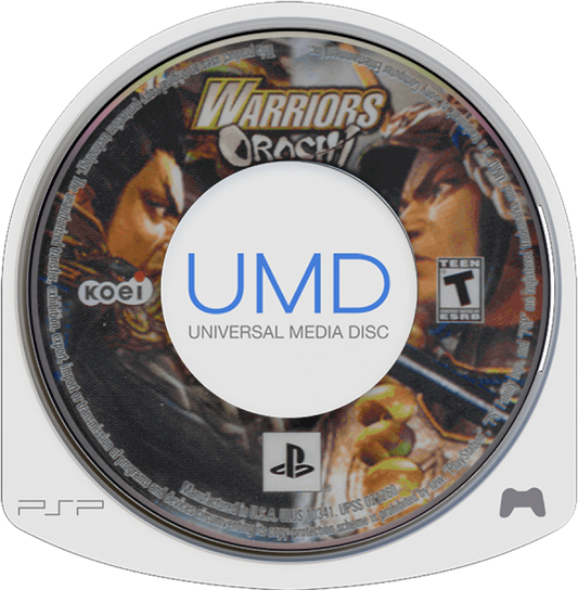 Warriors Orochi UMD cover art for Playstation Portable (PSP) action video game. 
