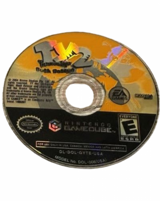 TY the Tasmanian Tiger 2 Bush Rescue for GameCube featuring colorful platforming action set in the Australian outback disc