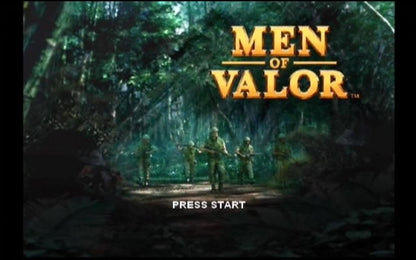 Men of Valor retro Xbox video game Men of Valor military first person shooter Vietnam War tactical combat historical warfare action campaign console title Xbox release title screen