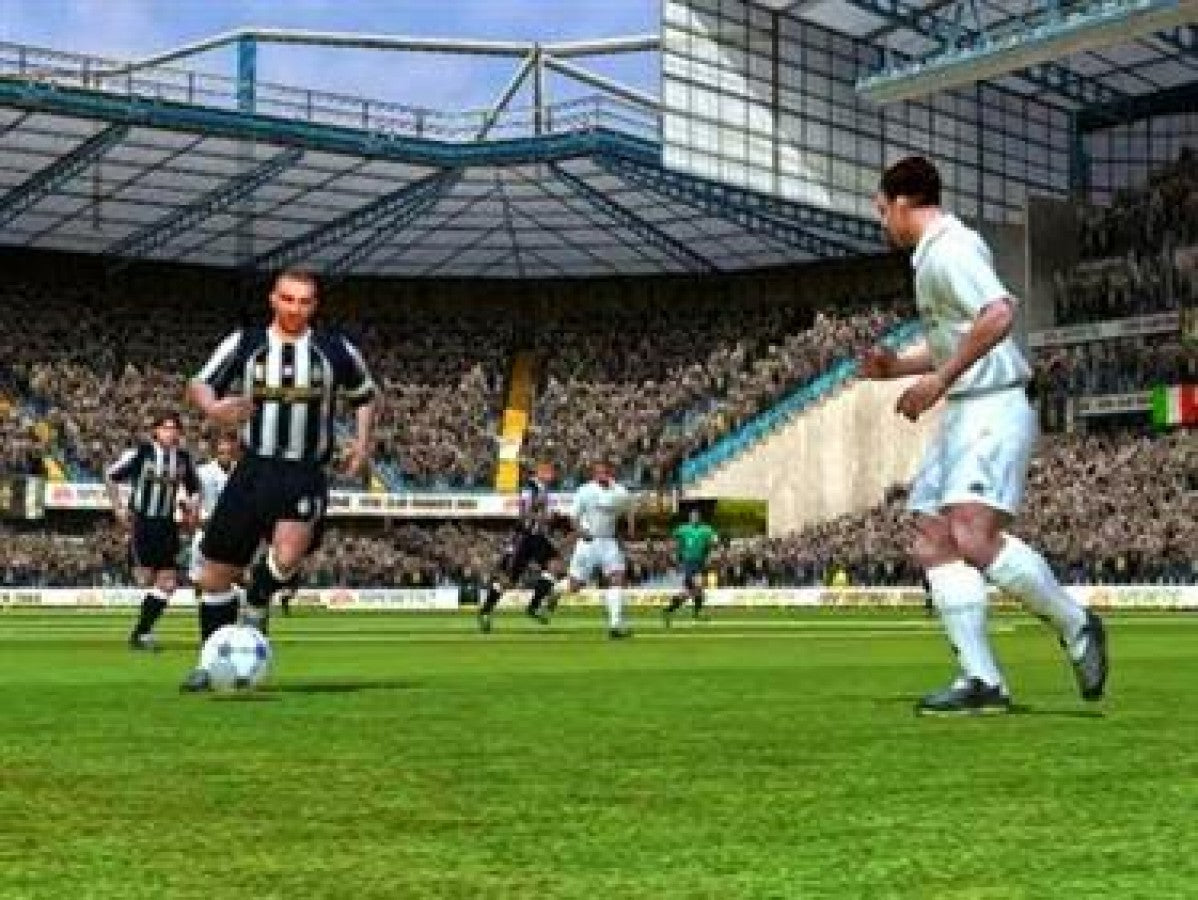 FIFA 2004 gameplay for PlayStation 2 (PS2) international soccer sports simulation video game