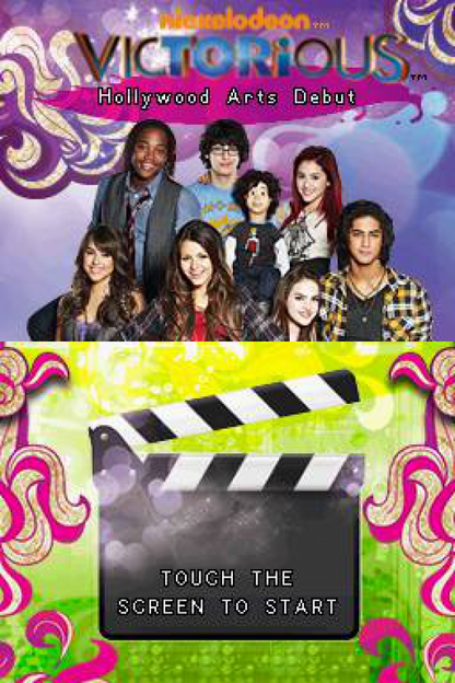 Victorious: Hollywood Arts Debut start screen for Nintendo DS (DS) adventure simulation video game