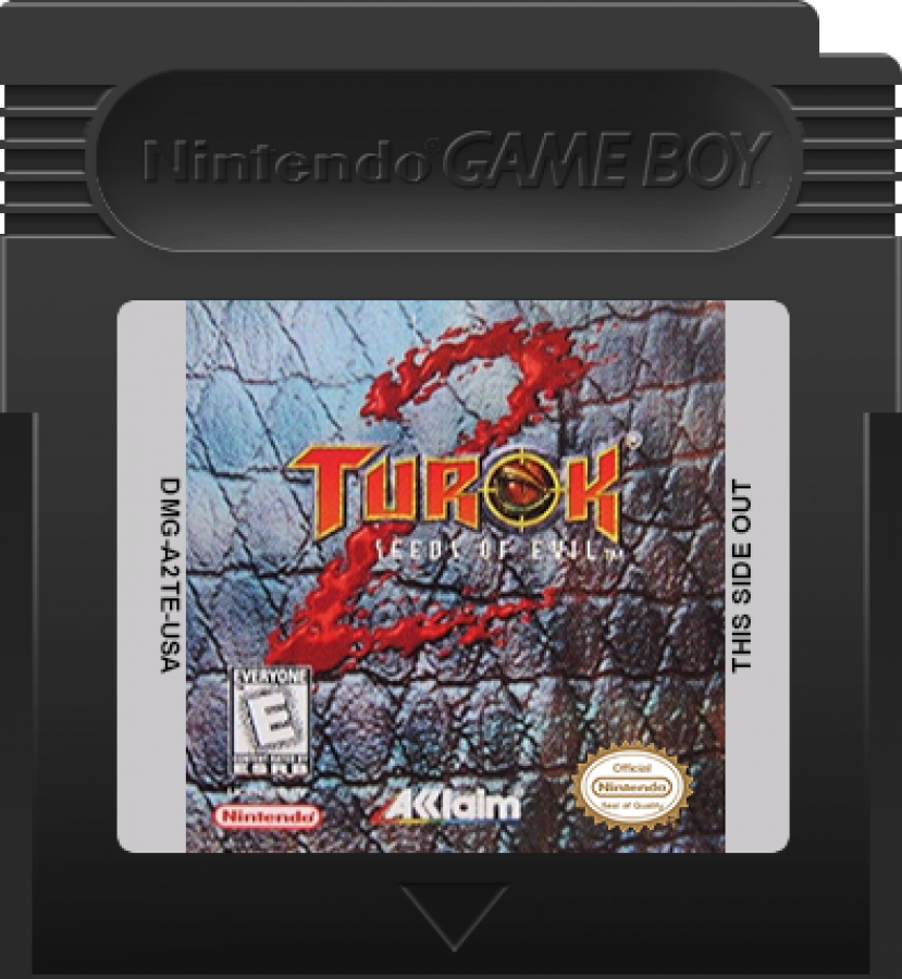 Turok 2: Seeds of Evil Nintendo Game Boy Color GBC for first person shooter retro video game fans featuring dinosaur hunting intense action sci fi environments powerful weapons expansive levels fast paced combat classic handheld gaming collectible gaming appeal cartridge