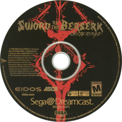 Sword of the Berserk Guts Rage Sega Dreamcast retro video game action adventure disc