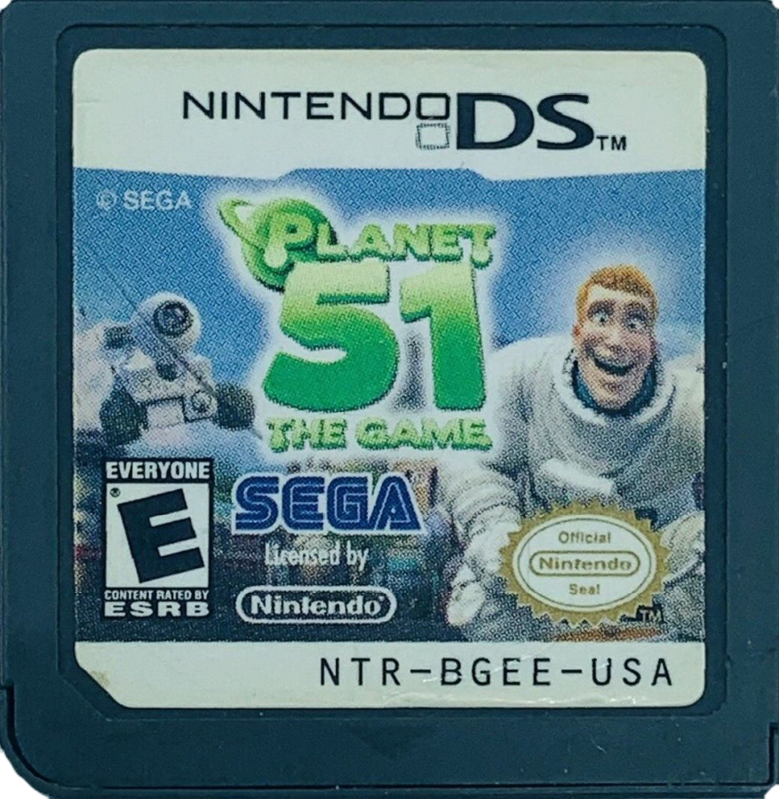 Planet 51 Nintendo DS video game, action adventure, movie tie-in gameplay, family-friendly handheld console title cartridge