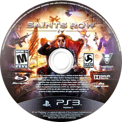 Saints Row IV disc art for PlayStation 3 (PS3) video game