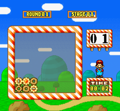 Yoshi’s Cookie for Super Nintendo Entertainment System with tile-matching puzzle gameplay theme screenshot