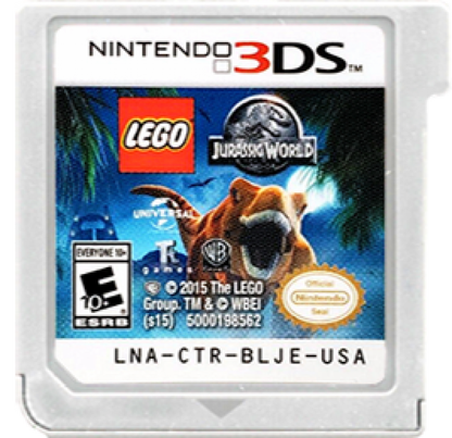 LEGO Jurassic World cartridge art for Nintendo 3DS (3DS) video game