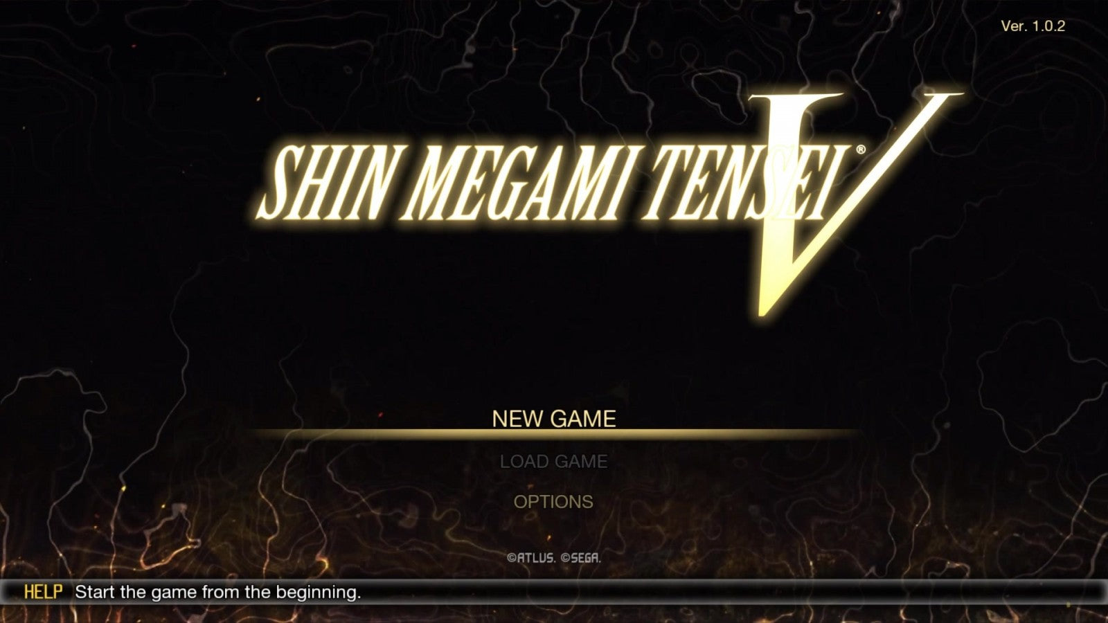 Shin Megami Tensei V title screen for the Nintendo Switch (NS) video game 