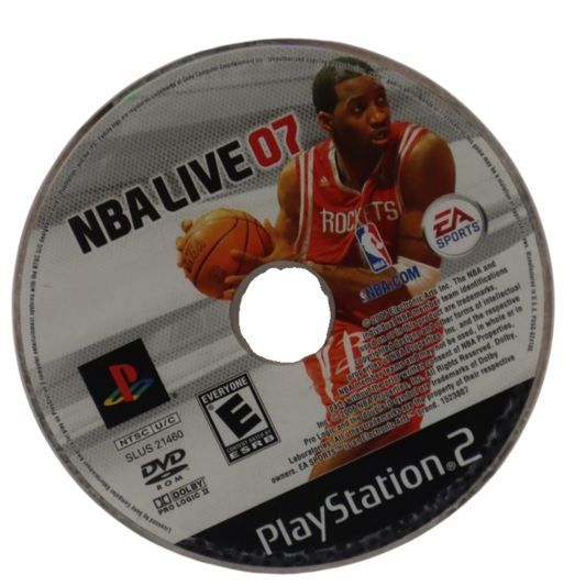 NBA Live 2007 PlayStation 2 inspired design featuring realistic basketball simulation aesthetic licensed NBA teams and players authentic arena atmosphere fast paced court action franchise mode gameplay competitive sports gaming nostalgic PS2 presentation disc