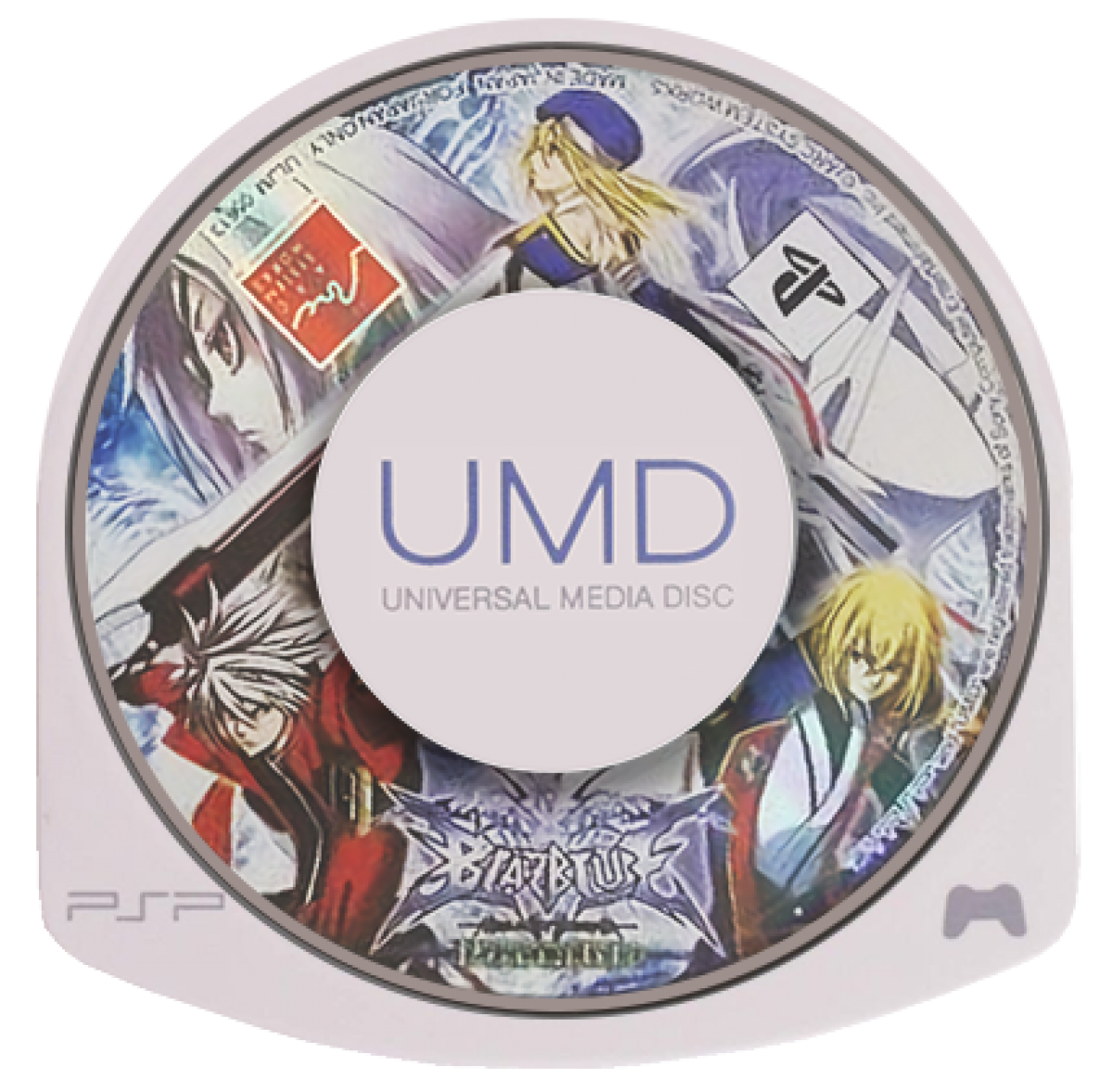 BlazBlue Calamity Trigger Portable UMD for the PlayStation Portable featuring 2D fighting gameplay with anime style visuals character specific abilities multiple modes including Arcade Versus and Story and fast paced one on one combat with a full roster adapted from the console version UMD 