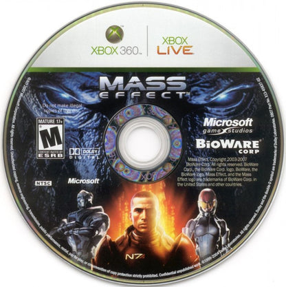 Mass Effect disc for Xbox 360 (X360) sci-fi action role-playing video game