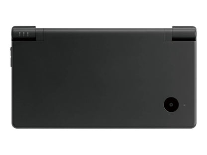 Front view of black Nintendo DSi handheld console showing cameras and buttons