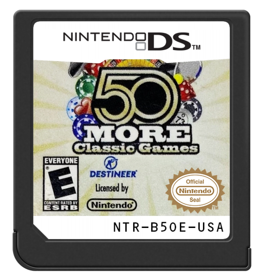 50 More Classic Games cartridge art for Nintendo DS (DS) video game