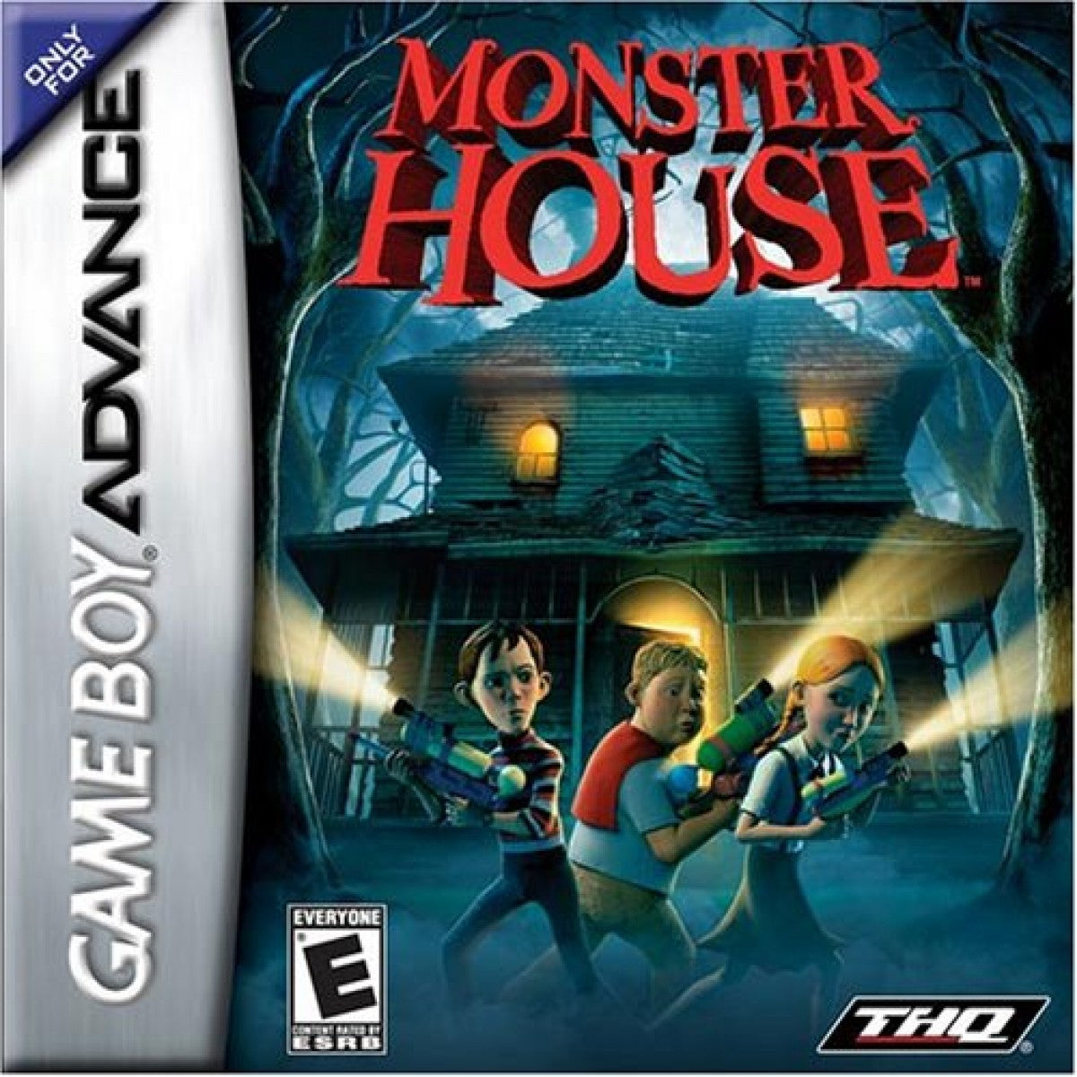 Monster House Game Boy Advance GBA action-adventure video game based on the animated haunted house movie front box cover