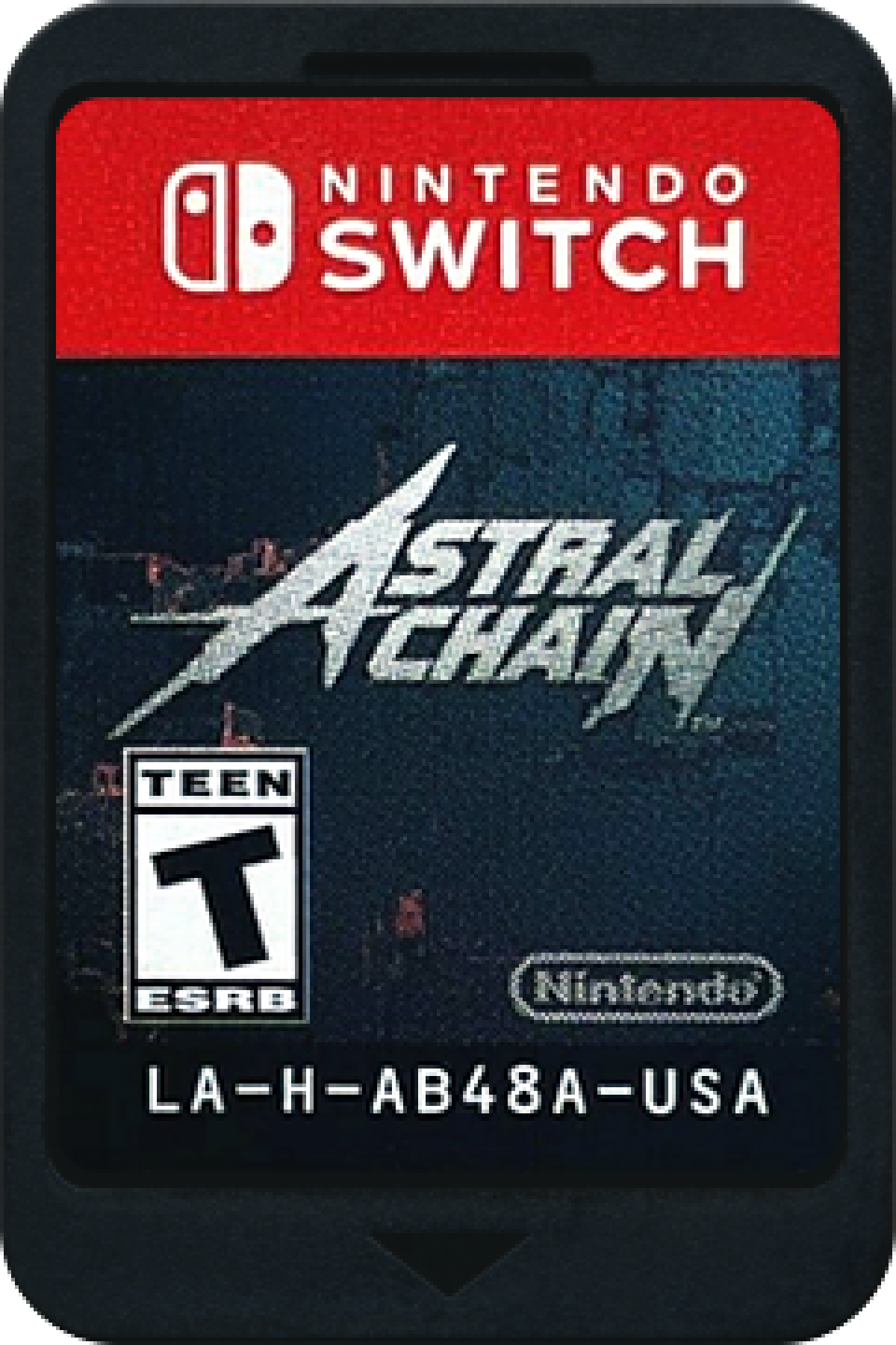 Astral Chain Nintendo Switch game featuring dual-character action combat and futuristic police adventure gameplay cartridge