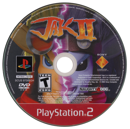 Jak II PS2 PlayStation 2 action platformer game open world adventure Naughty Dog Dark Eco story retro video game disc Greatest Hits edition