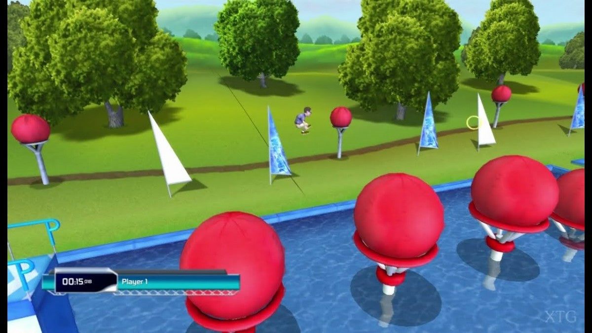Wipeout 2 Nintendo Wii video game, obstacle course party action, physical challenge gameplay, motion-controlled console title gameplay screenshot