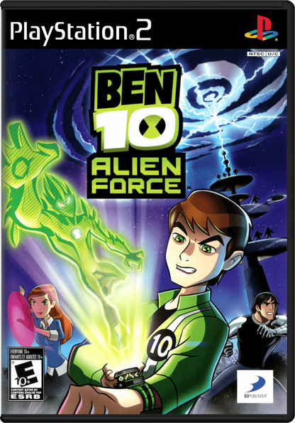 Ben 10 Alien Force PS2 Sony PlayStation 2 action adventure game based on Cartoon Network series Ben Tennyson alien transformations Omnitrix combat platforming puzzle solving story driven missions kids superhero gameplay retro gaming PlayStation 2 software video game title cover art