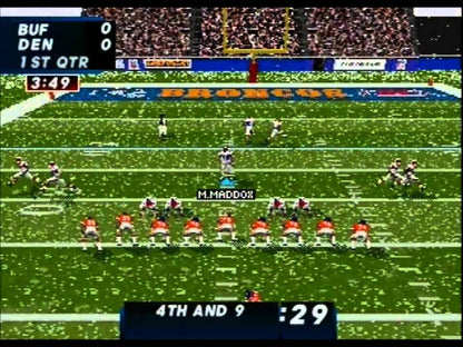 Madden NFL 97 Sega Saturn video game, football sports simulation, classic Madden gameplay, retro Sega console title gameplay screenshot