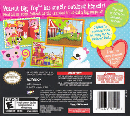 Lalaloopsy: Carnival of Friends – Nintendo DS: Explore a colorful carnival, complete fun mini-games, and interact with your favorite Lalaloopsy characters back cover