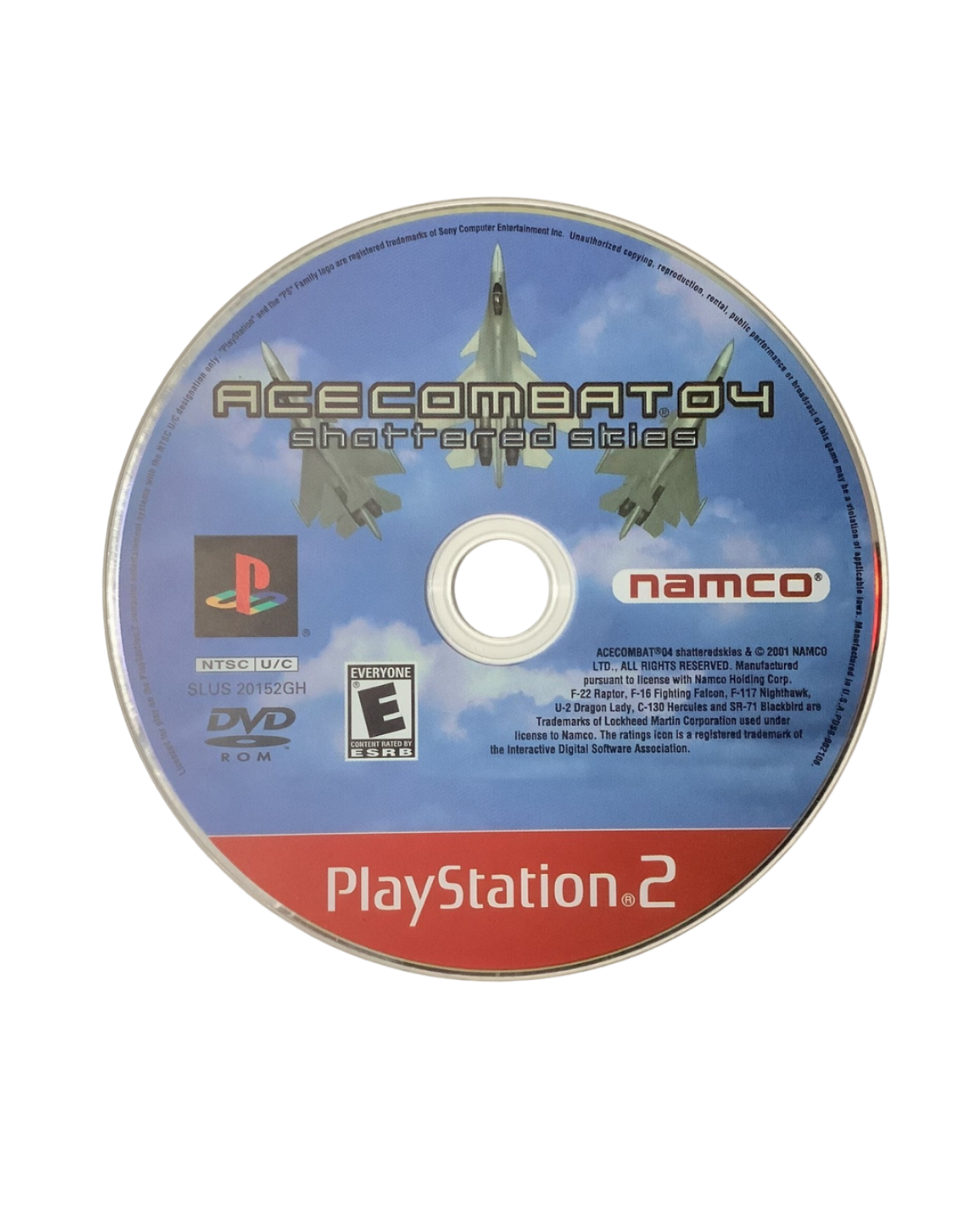 Ace Combat 04: Shattered Skies PS2 flight combat video game disc